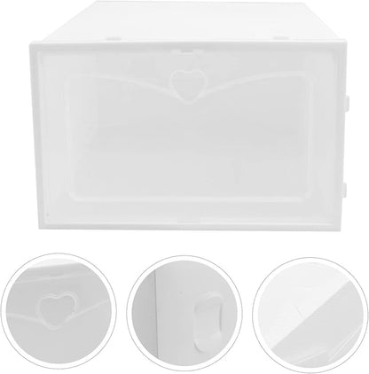PRETYZOOM 2pcs Heavy Duty Plastic Shoe Box Storage Containers Drawer Type for Entryway under Bed Organizer