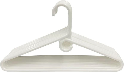 Clothes Hangers 10 Pack Plastic - Heavy Duty Space Saving Coat, Pant Hangers for Closet Organization - Durable Non-Slip, White Wardrobe Essentials Bulk Storage