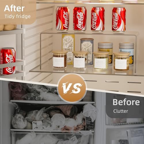 Aminigram Cabinet Shelf Organizer, 4 Pack Clear Riser(12.4 x 4 x 4.6 inch) - Image 4
