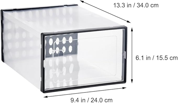 TIDTALEO Shoe Storage Boxes 3pcs 34X15.5X24Cm Plastic Shoe Organizer Dustproof Moisture Resistant for High-Top Sneakers and Boots Home Closet