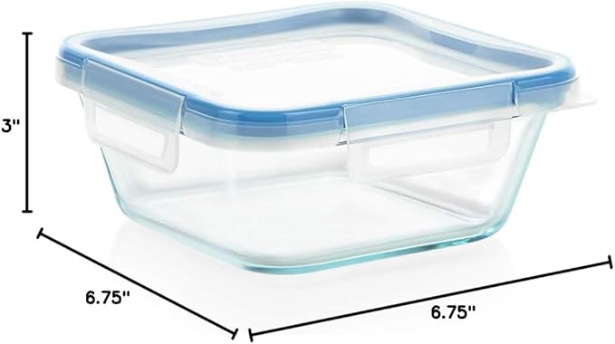 Snapware Total Solutions (2-Pack, 1 & 4 Cup) Glass Food Storage Containers Set, Airtight & Leakproof Locking BPA-Free Lids, Freezer Dishwasher Microwave Safe