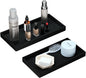 BBK Bathroom Vanity Tray 7.8 in - 2 Pack(Small) Silicone Bathroom Tray for Counter, Perfume Key Trinket Ring Tray, Decor Soap Dispenser Countertop Tray for Kitchen Sink Organization (Black)
