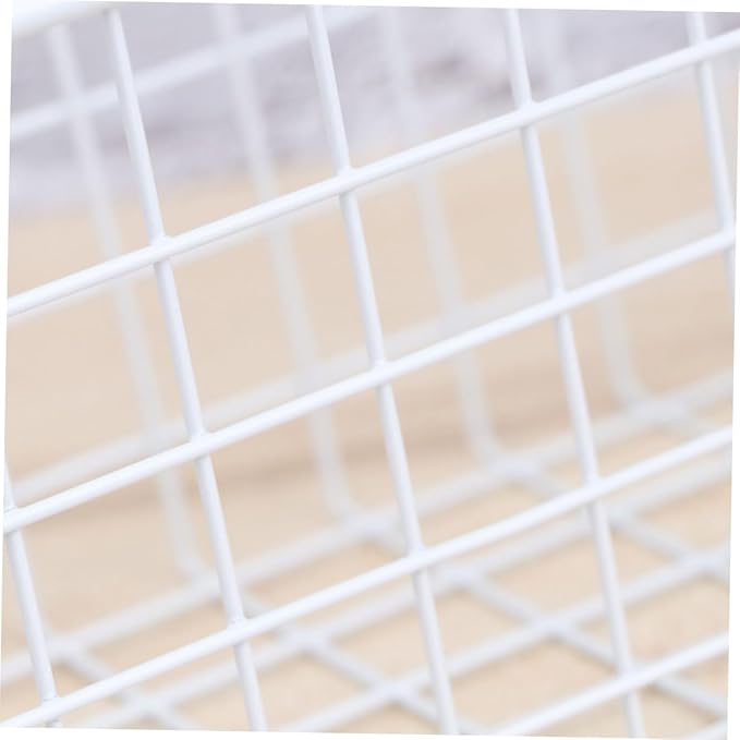 IMIKEYA White Hanging Rack Over Cabinet Door Basket Organizer for Kitchen Bathroom Office Rust Resistant Ventilated Storage Shelf Maximizing Space Without Hardware Installation