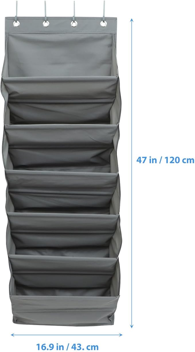 Sewroro -the-door Hanging Storage Bag 6-layer Fabric Organizer Gray Large Capacity Multi-function Closet Shoe Rack for Living Room and Bedroom Storage