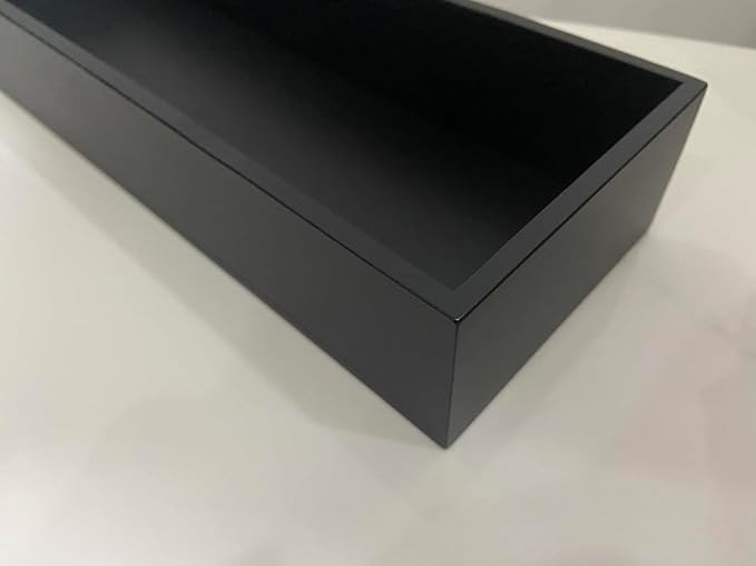 Bamboo Kitchen Drawer Organizer Black Box - Utensil Organizer Silverware Tray Cutlery Holder, Desk Supplies & Accessories, 8"*4"*2"