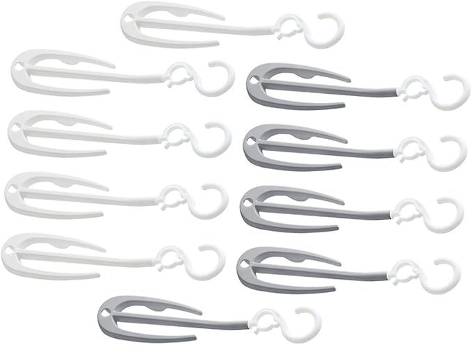 PRETYZOOM 10pcs Shoe Drying Rack Double Hooks Portable Hanging Shoe Organizer for Home and Shop Efficient Storage and Display Grey and Colors
