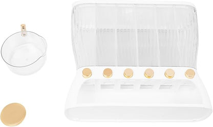 Cereal Dispenser, Multiple Grain Container, Kitchen Cereal Dry Food Containers Storage, 6 Grid Beans Grains Storage W/Rice Hopper for Store Rice, Red Beans, Yellow Beans