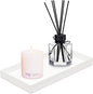 ROYALITA Acrylic Tray Bathroom Tray for Countertop, Guest Towel Holder Tray for Napkin Perfume Jewelry Makeup, Vanity Trays for Soap Dispenser, Aromatherapy, Cup & Candle, White