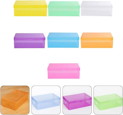 SHINEOFI 7pcs Colorful Shoe Storage Boxes Set Stackable Foldable Pp Plastic Shoe Organizer with Thickened Flip Lids Multi-color Containers for Home Closet Storage 27.5×18×9.5cm