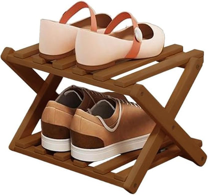 YYW Bamboo Shoe Rack for Entryway, Free Standing Shoe Racks Shelf Closet, Widen Foldable Vertical Shoe Storage Organizer for Living Room