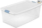 Sterilite 24-Pack Latching Box, Under Bed Storage Bins with Lids, Clear Plastic, 106 Quart - Heavy-Duty Organizing Containers for Closet, Bathroom, and Office