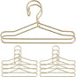 Abaodam 10pcs Mini Hanger Wire Hangers Dress Outfit Holders Mini Doll Coat Hanger Baby Dolls Baby Closet Hangers Gold Black Doll Playhouse Metal Wardrobe Fashion Toddler, Golden