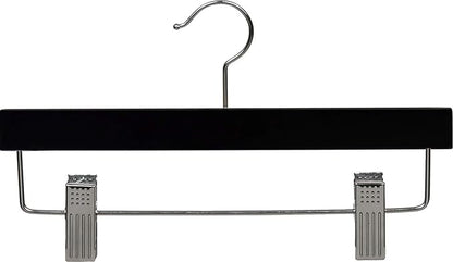 Kids Black Finish Bottom Hanger with Clips in 11" Length X 5/8" Thick with Chrome Hardware, Box of 50