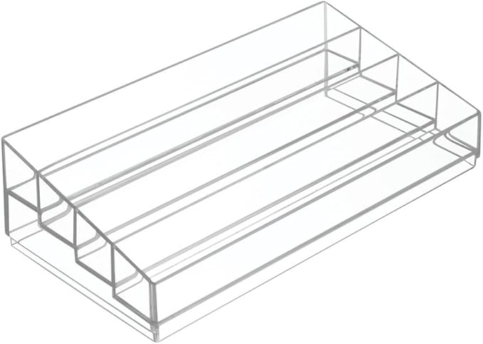 iDesign Tiered Cosmetics & Nail Polish Organizer, The Clarity Collection – 12.75 IN X 6.5IN X 3.75 IN, Clear (Pack of 4)