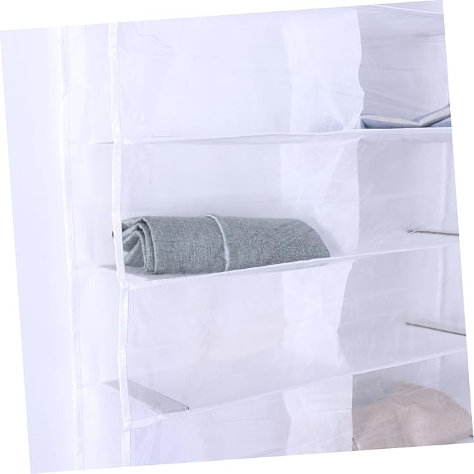 Luxshiny over The Door Shoe Organizer for Closet Space Saver Storage Rack Divided Shelves for Shoes Slippers and Accessories for Spaces and Dorm Rooms White