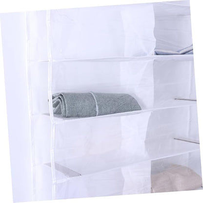 Luxshiny over The Door Shoe Organizer for Closet Space Saver Storage Rack Divided Shelves for Shoes Slippers and Accessories for Spaces and Dorm Rooms White