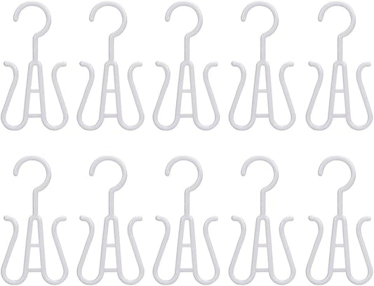 SHINEOFI 10pcs White Plastic Shoe Drying Hooks Sturdy Hanging Shoe Organizer for Home and Closet Storage