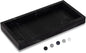 Bathroom Trays for Counter, Slicone Vanity Trays for Bathroom, Rectangle Sponge Holder for Kitchen Sink - Marble Black