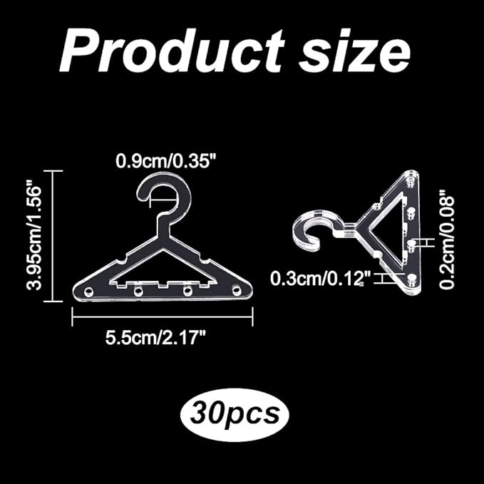 PH PandaHall 30pcs Clothes Hanger Clear Earring Holder Mini Hanger Rack Jewelry Display Dangle Earring Hanging Organizer Acrylic Ear Studs Display Rack for Retail Show Personal Exhibition(Only Hanger)