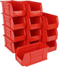 Hudson Exchange 11" x 5-1/2" x 5" (12 Pack) Plastic Stackable Storage Bin and Hanging Container, Red
