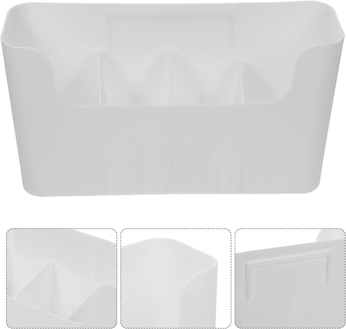 Wall Mounted Kitchen Cabinet Organizer Box Large Plastic Storage Rack Adhesive Door Shelf Utility Organizer for Refrigerator Pantry and Bathroom