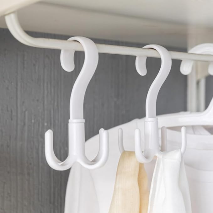 STOBAZA Multi-Function 3pcs Towel Hanger Rotating Hook -Mounted Shoe Rack Scarf Belt Organizer