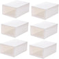 INOOMP Creative Shoes Box Large Capacity Drawer-type Shoe Organizer Thickened Plastic Storage Case 6pcs Stackable Storage Boxes for Closet and Home
