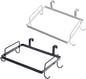 SHINEOFI 2pcs Iron Trash Bag Holder Cabinet Door Rack Metal Hanging Garbage Storage Organizer for Kitchen Waste Bags, Black and White