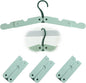 Foldable Travel Hangers, ABS Plastic, Expandable 10-15 Inch, Heavy Duty Clothes Hangers with Space Saving Design for Business Trips (Green 3PCS)