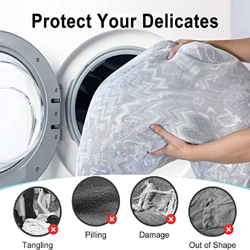 OTraki Mesh Washing Bags for Laundry 16x20 Inch Medium Mesh Bag Laundry Washer Delicates Lingerie Wash Machine Net Zipper Bag Heavy Duty Home Dorm Hotel Don't Drying, Melting 140-176℉, White - Image 6