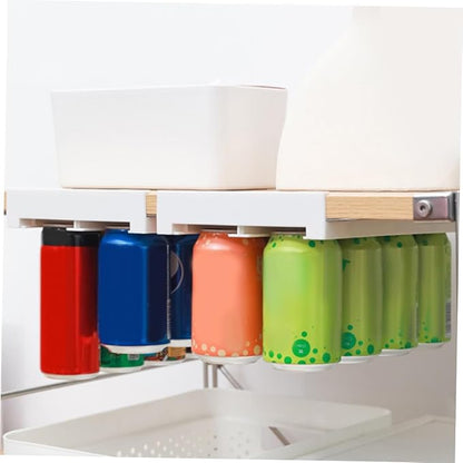 Housoutil 2pcs Space-saving Fridge Soda Can Rack Wire Rack for Drink Storage Beverage Dispenser for Water Soda Beer