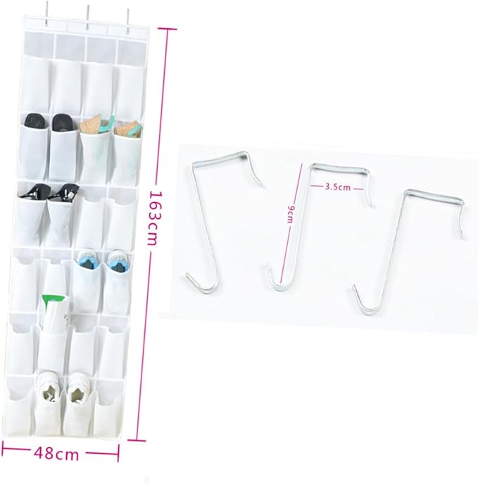 MAGICLULU 24pcs Hanging Organizer Bag for Shoes Keys and Sundries Cloth Storage for Home Practical over Door Design White