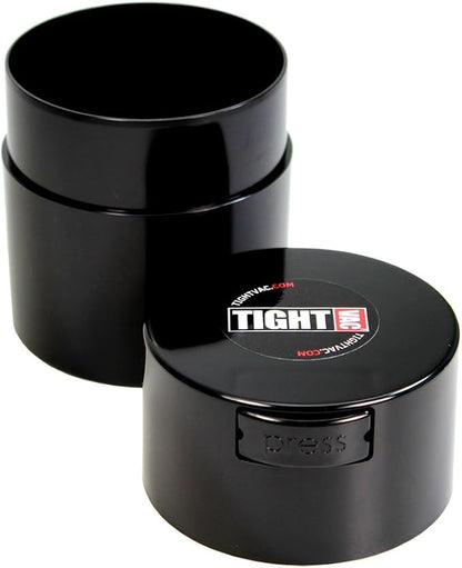 Tightvac - Premium Airtight Herb Storage Container - Holds ½ oz to 3 ounces - Keep Your Herbs and Dry Goods Fresh and Flavorful. Black