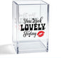 You Look Lovely Today Acrylic Makeup Brush Organizer Holder, Cute Lipstick Pen Pot, Positive Affirmation Gifts for Women Makeup Lover Friend Coworker Sister Mom, Makeup Vanity Desk Organizer