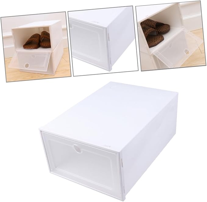 6pcs Transparent Stackable Shoes Box Drawer Type Shoe Organizer for Closet Storage Container for Sneakers Easy Access and Space-saving
