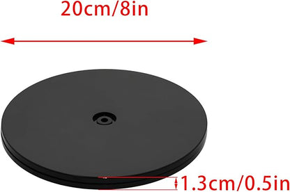 1 Pcs Black 8 inch Acrylic Lazy Susan Rotating Turntable Organizer Bearings - Round Swivel Plate for Spice Rack, Table, Cake, Kitchen Pantry