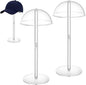 2-Pack Hat Stand for Baseball Caps, Clear Acrylic Dual Desktop Display Holders with Dome Support, Ideal for Bedroom, Closet, Entryway or Retail Showcase
