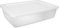 Small Storage Bin, 28 Quart Clear Plastic Storage Container with Snap-On Lid, White