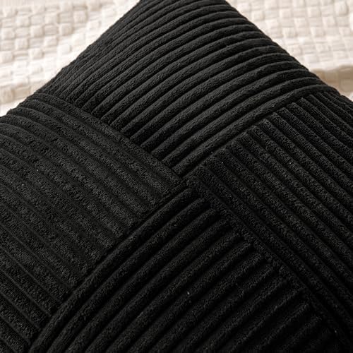 MIULEE Black Decorative Lumbar Throw Pillow Covers 12x20 Inch 2 Pack - Image 2