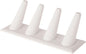 Plymor White Faux Leather Ring Finger Display, Four on Rectangular Base, 6" W x 2.125" D x 2.5" H