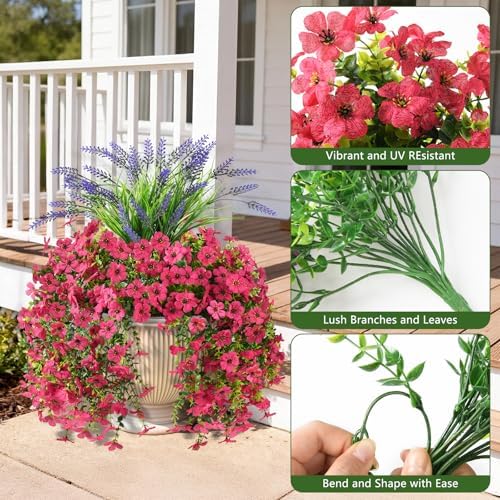Artificial Fake Hanging Flowers Plants for Outdoor Outside Decoration - Image 2