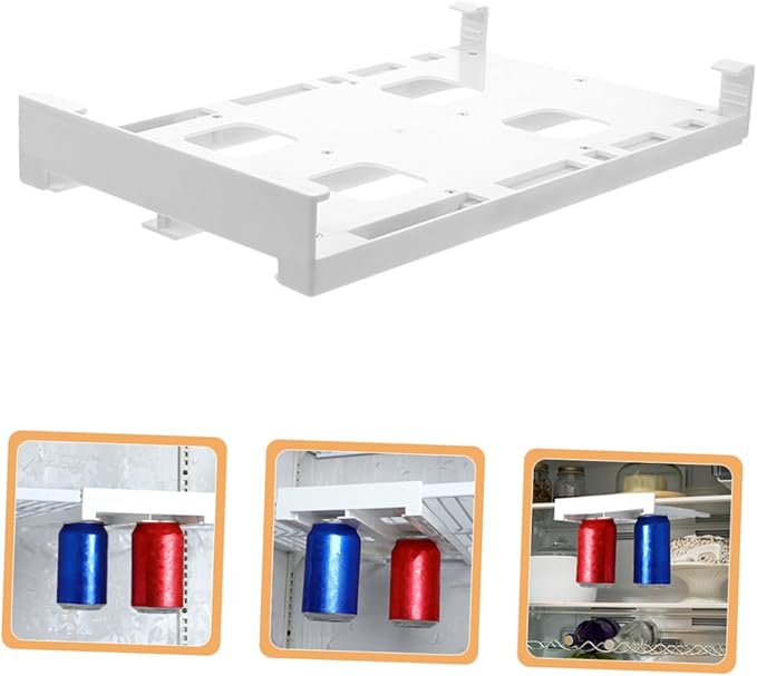 2pcs Hanging Can Organizer for Diameter Cans Dual Row Storage Rack for Fridge Pantry and Kitchen Cabinets Space-saving Drink Holder Hips Material