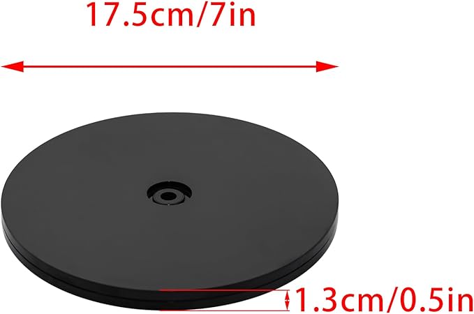 2 Pcs Black 7 inch Acrylic Lazy Susan Rotating Turntable Organizer Bearings - Round Swivel Plate for Spice Rack, Table, Cake, Kitchen Pantry