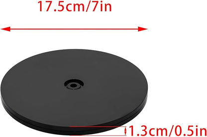 2 Pcs Black 7 inch Acrylic Lazy Susan Rotating Turntable Organizer Bearings - Round Swivel Plate for Spice Rack, Table, Cake, Kitchen Pantry