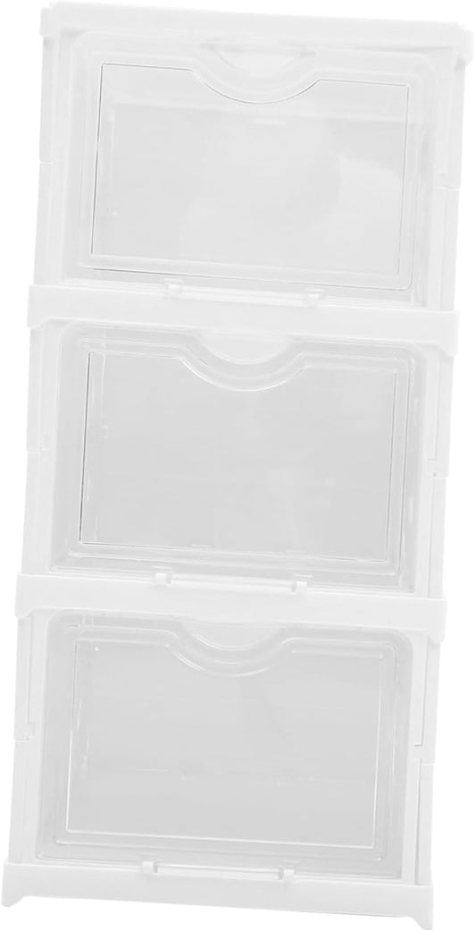 Healifty Sneaker Storage Box Foldable Stackable Shoe Boxes Entryway Shoe Organizer Storage Organizer