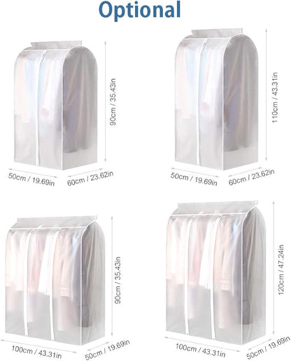 Garment Clothes Cover Protector Hanging Garment Storage Bag Translucent Dustproof Waterproof Hanging Storage Bag for Wardrobe with Full Zipper
