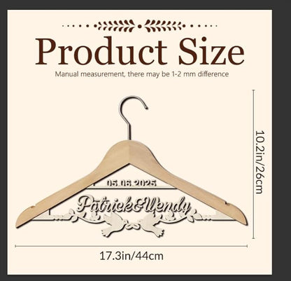 Custom Wedding Dress Hanger for Bride Personalized Wedding Hangers with Name Wedding Date Customized Honor Maid Doctor Graduation Dress Hanger