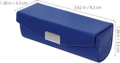 Beavorty Womens Wallet PU Leather Lipstick Case with Mirror Lipstick Holder Portable Organizer Travel Cosmetic Containers for Gloss Blue Womens Wallets