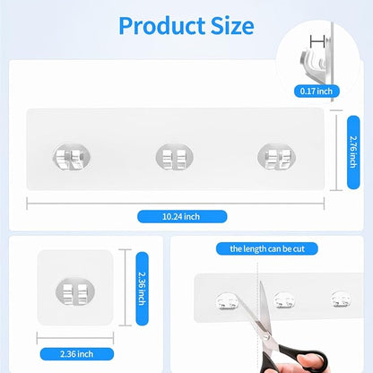 Elegant Shower Caddy Adhesive Replacement, 6 PCS Strong Waterproof Adhesive Hooks and Strips for Shower Shelf and Bathroom Storage Shelves, No Drilling Also Fit Kitchen Rack