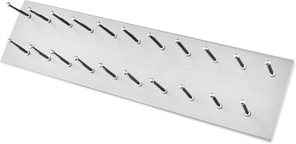 Tie Rack Wall Mounted, Wood Belt Hanger for Closet with 21 Chrome Hooks, Belt Storage Holder Organizer for Men Belts, Ties, Scarves, White